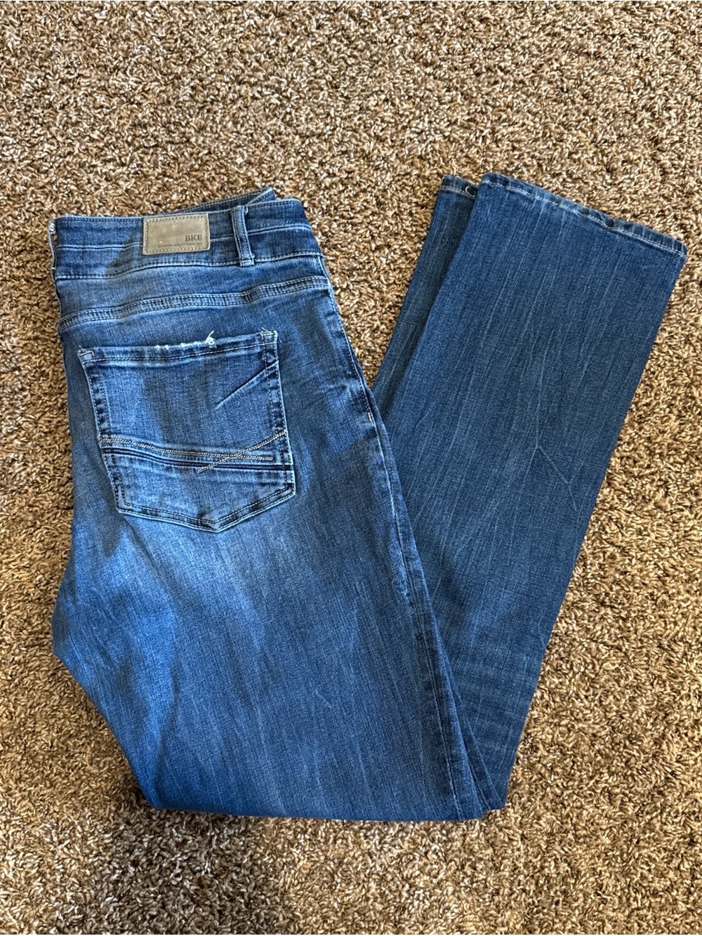 BKE Women's Straight-Leg Jeans in Dark Blue Wash